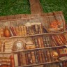 “Bookcase” Linen Shopping Bag 